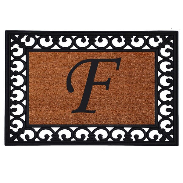 Calloway Mills Monogram Insert Door Mat, Rubber, Black, Natural, 19 in W x 25 in L 180041925F - main